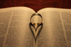 wedding ring and bible
